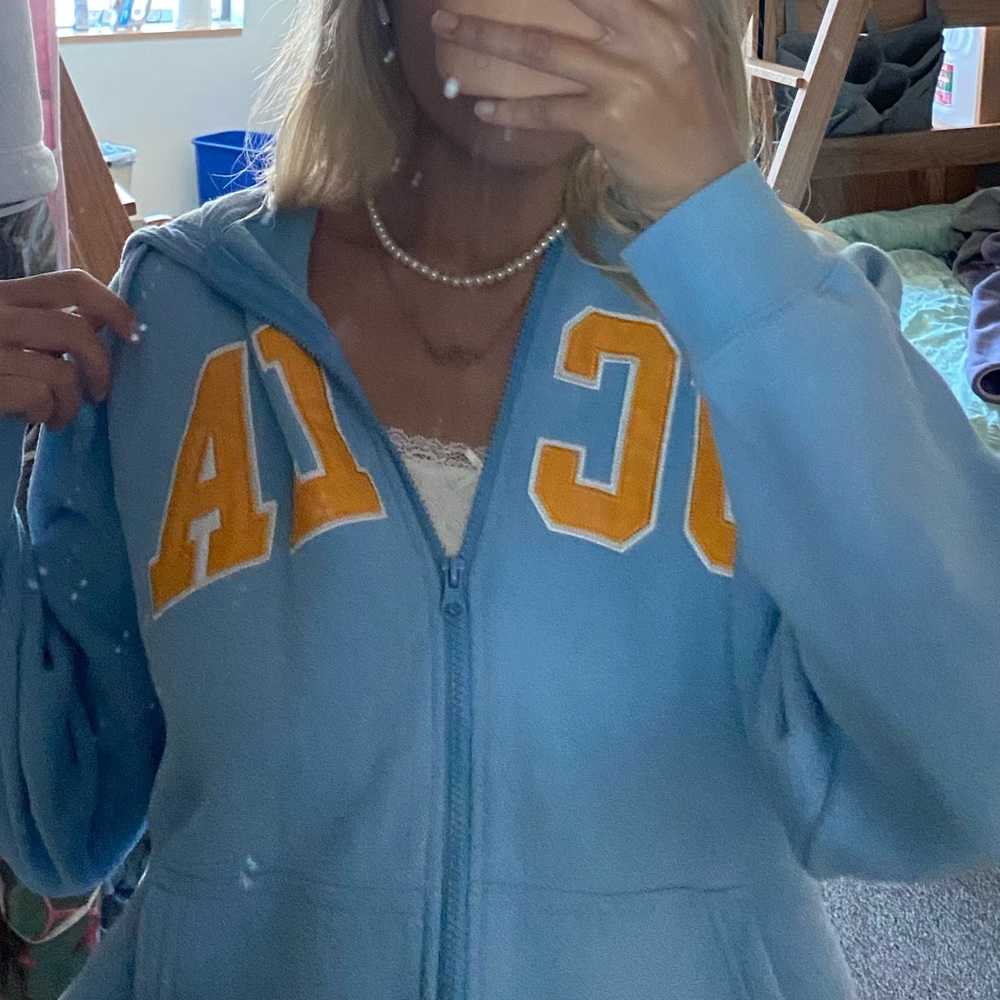 Sky blue ucla zip up hoodie